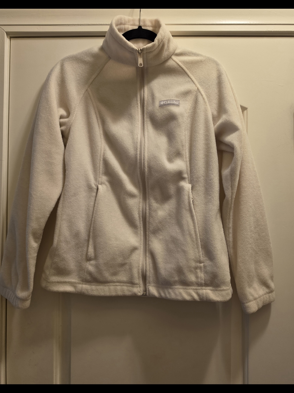 Columbia Off White Full-Zip Fleece Jacket, Women's
